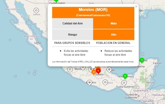 Mala calidad del aire en Cuernavaca, refiere INSP