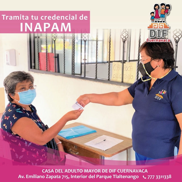 Invita DIF Cuernavaca a tramitar credencial del Inapam en la casa del adulto mayor