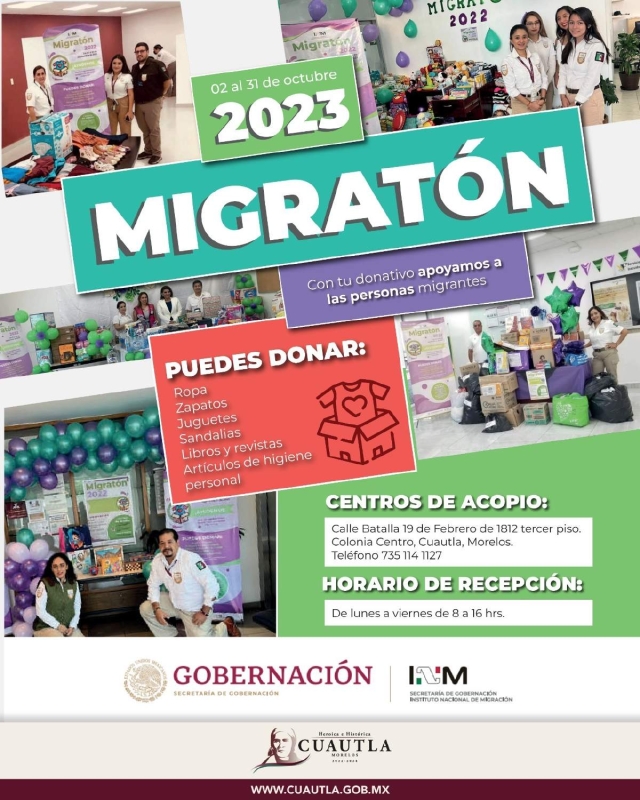 Impulsan Ayuntamiento de Cuautla y el INM el “Migratón 2023”