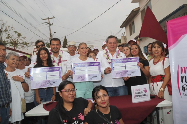 Rafael Reyes y David Ortiz refrendan compromisos con las mujeres de Jiutepec