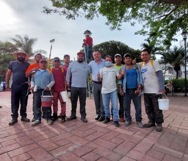 Inician trabajos de conservación del zócalo del pueblo de Progreso, en Jiutepec