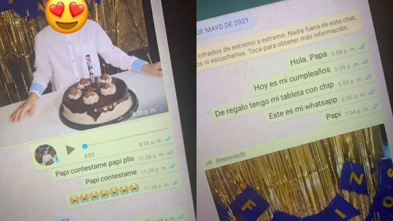 Papá deja en visto a su hijo.