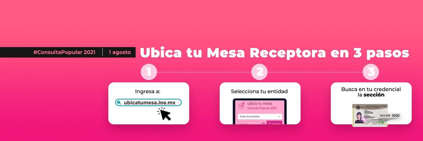 Ubica tu casilla para la Consulta Popular, en solo tres pasos.