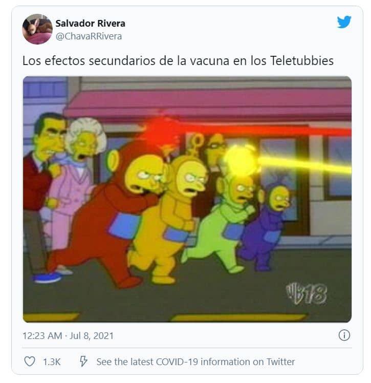 Efectos secundarios de la vacuna COVID en los Teletubbies.