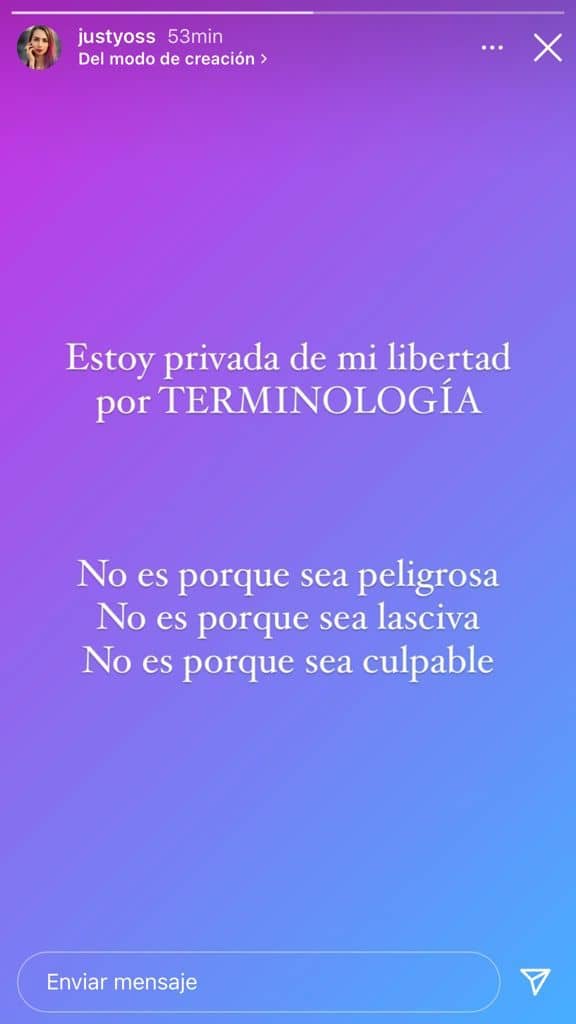 "Estoy privada de mi libertad por TERMINOLOGÍA"