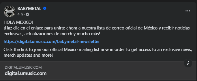 BABYMETAL / Facebook