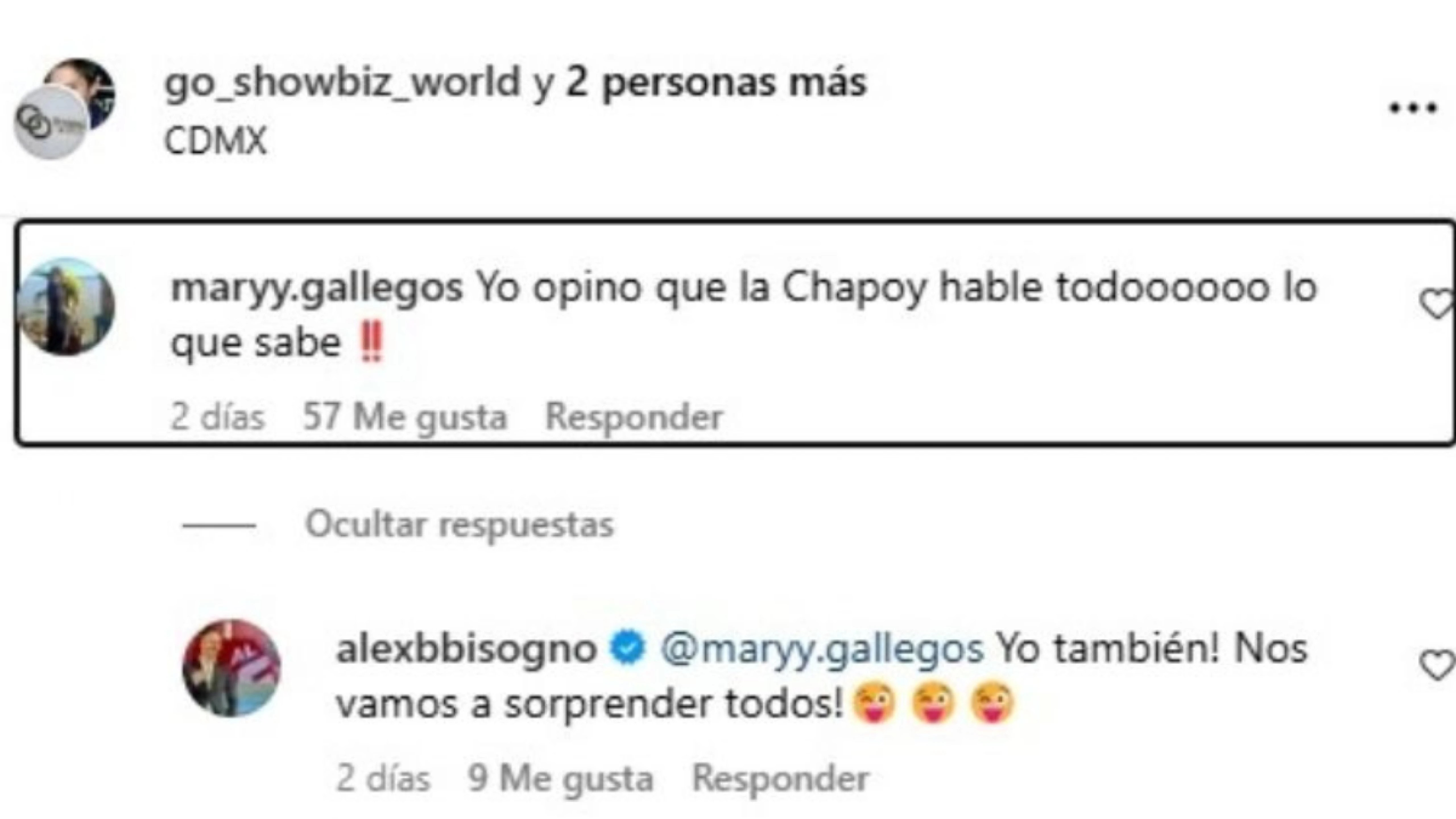 Alex B pide que Pati Chapoy diga lo que sabe / IG: @chapoypati