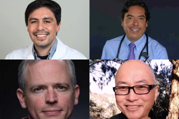 Dr. Salvador Plasencia, Dr. Mark Chavez, Kenneth Iwamasa y Erik Fleming