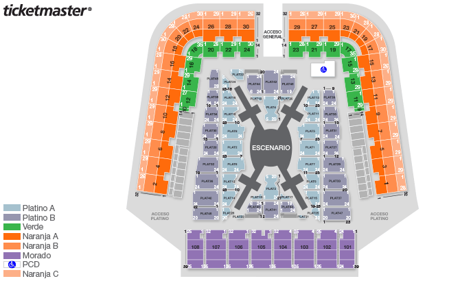 Mapa concierto BTS/Ticketmaster Mapa concierto BTS/Ticketmaster