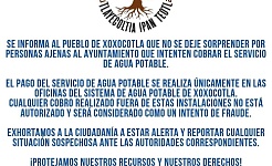 Alertan por falsos cobradores de agua potable en Xoxocotla