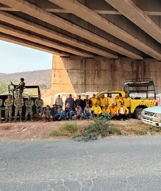 Brigadistas de diversas dependencias participaron en las labores.
