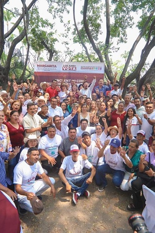 Respaldan las y los ayudantes municipales de Morelos a Margarita González Saravia