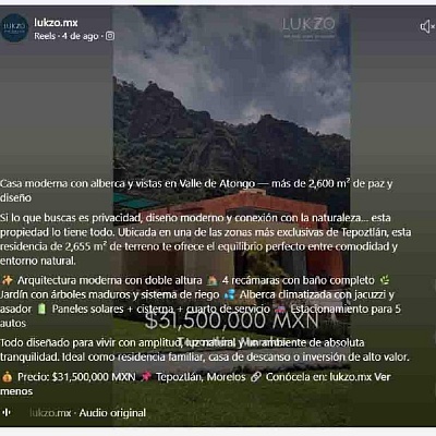 Hay más residencias en venta en zona en que tiene propiedad Fernández Noroña