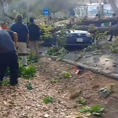 Vecinos de la zona ayudaron a liberar a las personas que quedaron atrapadas.
