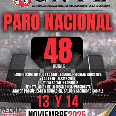 Anuncia CNTE nueva jornada de protestas