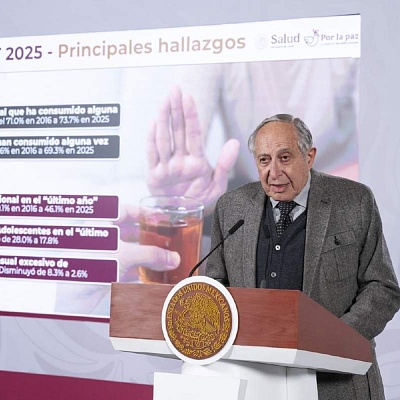 David Kershenobich, en su participación en la conferencia “La Mañanera” de ayer. 