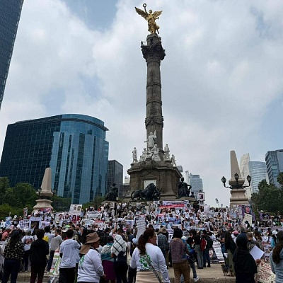 Participantes de varios rincones del país se congregaron en el Ángel de la Independencia.  