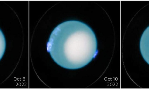 Las auroras de Urano observadas por el Telescopio Hubble.