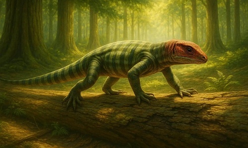  Representación ilustrativa de un reptil hace millones de años.
