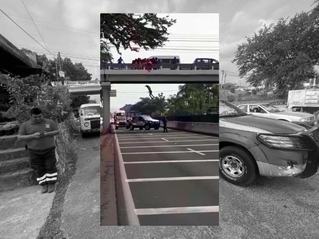 HOMBRE SE AVIENTA DEL PUENTE DE BURGOS