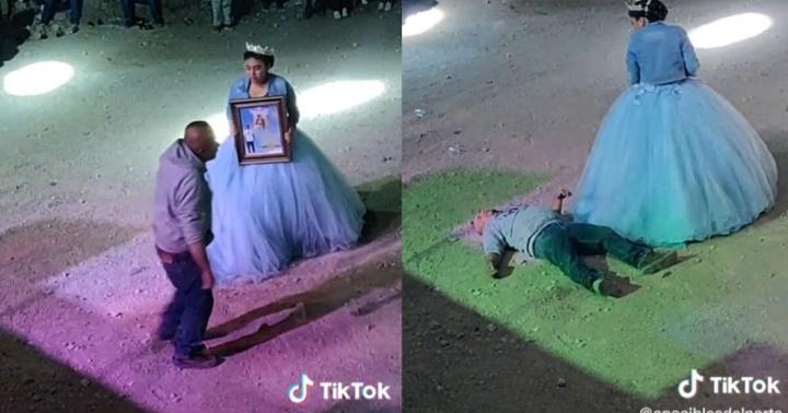 Hombre tropieza y arruina emotivo vals de joven en fiesta de XV años