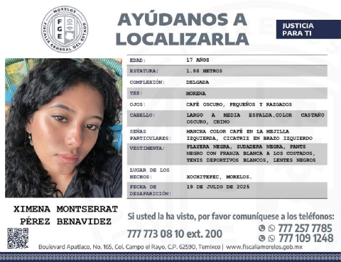 Una menor desapareció en Xochitepec