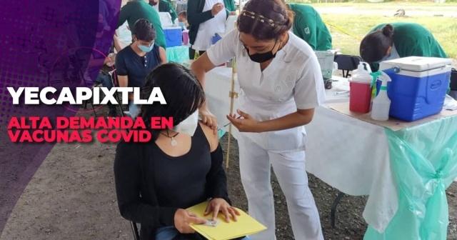 Jóvenes de todas las comunidades del municipio llegaron al único módulo para recibir la primera dosis de la vacuna.