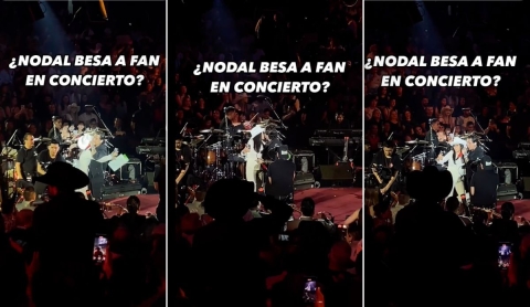 Christian Nodal se vuelve viral tras supuesto beso a fan en concierto, ¿y Ángela dónde estaba?