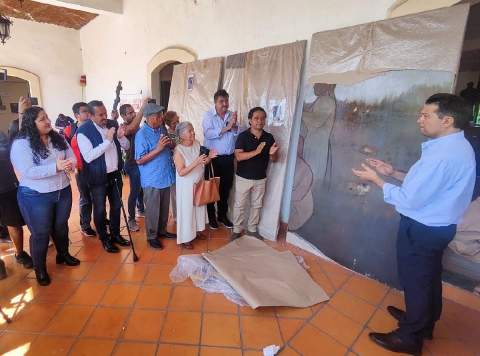 Regresa histórico mural al palacio municipal de Cuautla