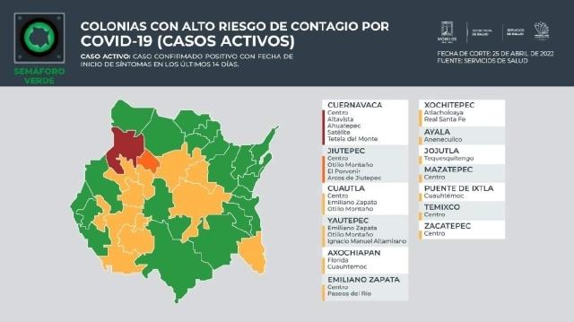 En las últimas semanas se han reducido los municipios con lugares donde el riesgo de contagiarse de covid era alto.