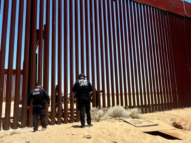 Descubren narcotúnel bajo muro fronterizo México-Estados Unidos
