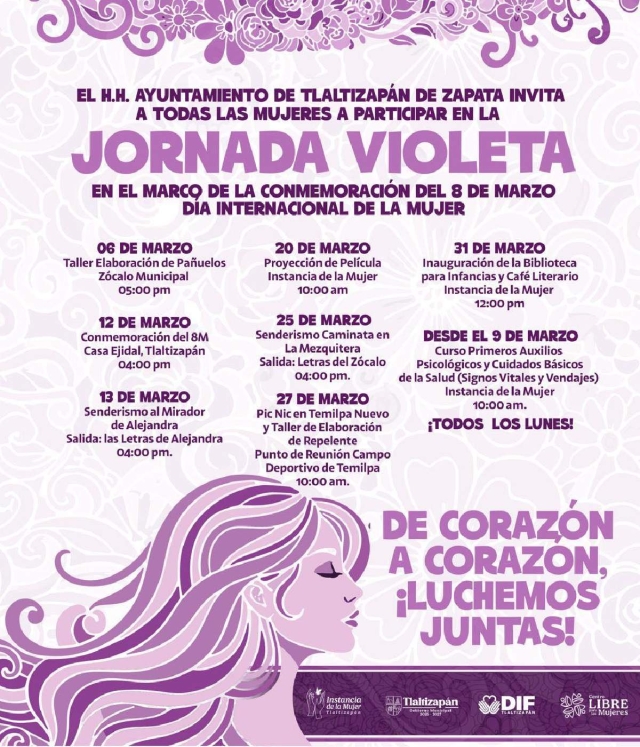 Con diferentes actividades, conmemorar&aacute;n en Tlaltizap&aacute;n el D&iacute;a Internacional de la Mujer.