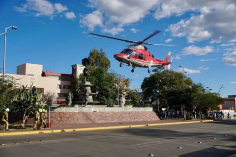 Helicóptero sufre incidente durante maniobra de aterrizaje en Oaxaca