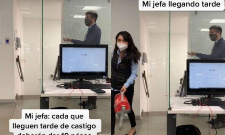 Empleados le devuelven el castigo a su jefa por llegar tarde