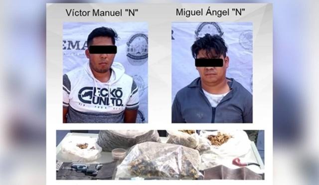 Los sorprendieron en poder de una pistola y marihuana