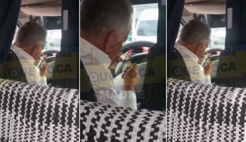 Captan a chofer de combi consumiendo drogas mientras manejaba en calles del Edomex