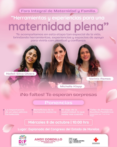 Impulsa diputada Andrea Gordillo una maternidad informada y plena mediante foro para madres primerizas