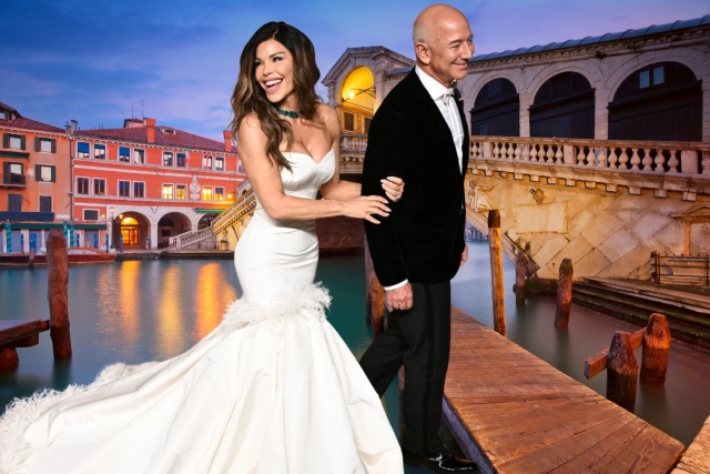 Jeff Bezos y Lauren Sánchez celebran lujosa boda en Venecia en medio de protestas