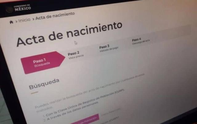 ¿Cómo descargar mi acta de nacimiento en Internet?