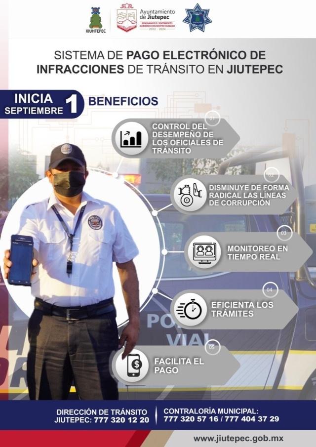 Operará sistema de pago electrónico de infracciones de tránsito en Jiutepec, este jueves