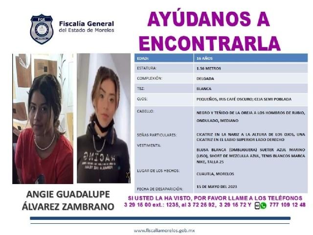Una adolescente desapareció en Cuautla