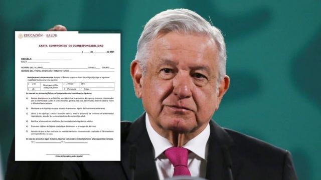 La carta compromiso para regreso a clases &quot;no es obligatoria&quot;: AMLO