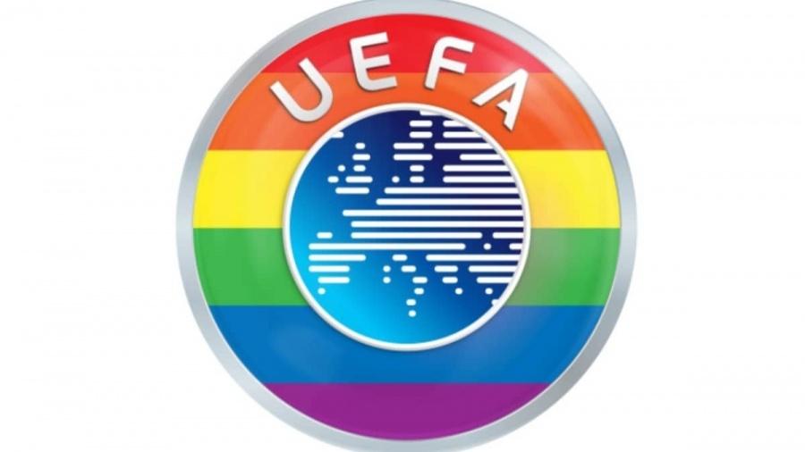 La UEFA viste su logo con los colores del 