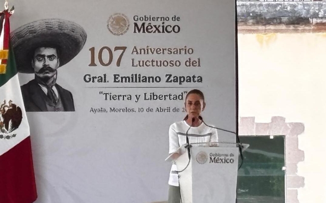 Encabezan presidenta Claudia Sheinbaum y gobernadora de Morelos conmemoraci&oacute;n del 107 aniversario luctuoso de Emiliano Zapata
