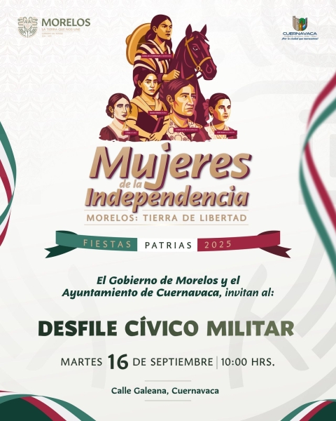 Invita Secretaría de Educación a la población morelense al desfile cívico militar del 16 de septiembre