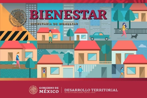 Cartel del Gobierno de México acerca de la vivienda para el Bienestar. 