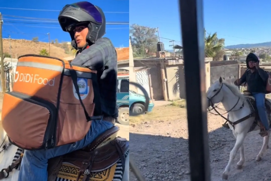 Cabalgata express: Repartidor de Didi hace entregas a caballo y se viraliza en redes