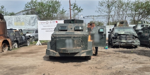 Destruyen 45 vehículos &#039;monstruos&#039; vinculados al crimen organizado en Tamaulipas