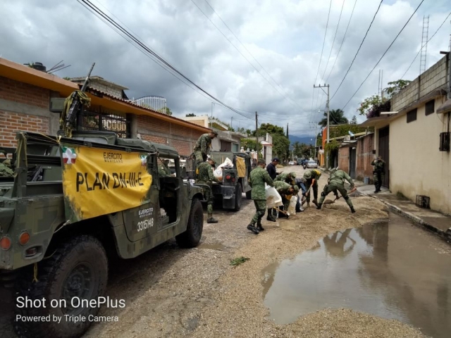 Aplican Plan DN-III-E en Yautepec ante afectaciones por intensas lluvias