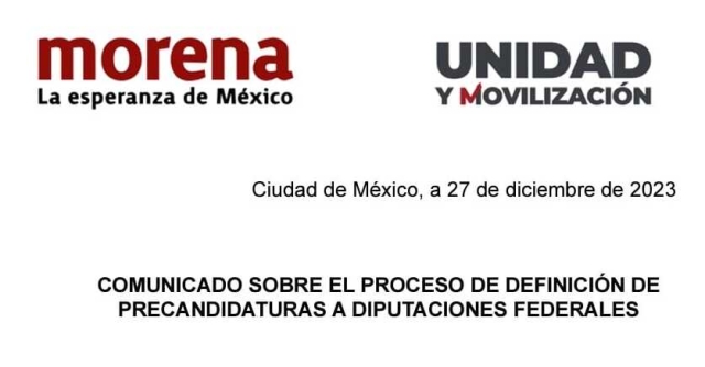 Pospone Morena resultados sobre precandidaturas a diputaciones federales de mayoría relativa